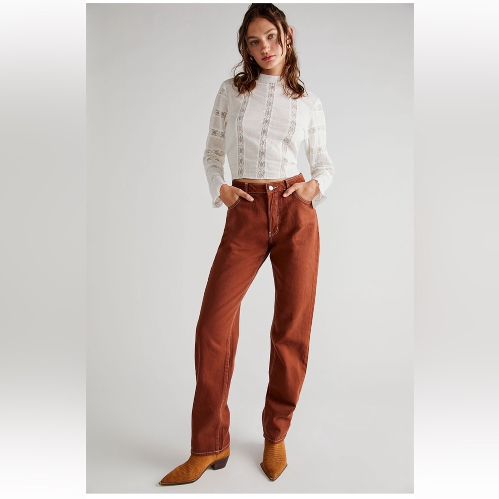 Rolla’s Classic Straight Jean, size 28, brown